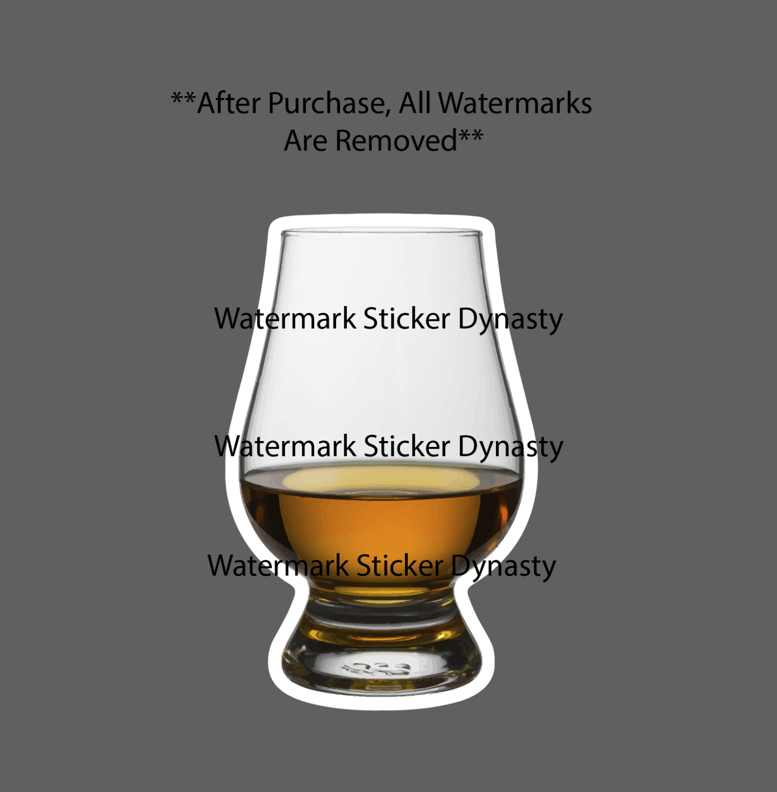 Glencairn Glass Sticker Waterproof Decal Bourbon Whiskey Scotch Gift NEW