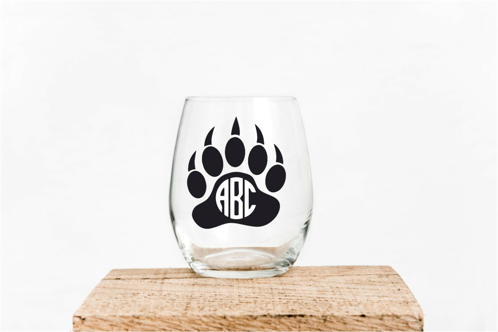 Custom Bear Paw Monogram Initials Personalized Vinly Decal U Pick SIZE + COLOR