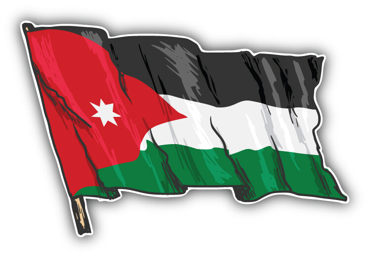 Jordan Flag Sketch Car Bumper Sticker Decal