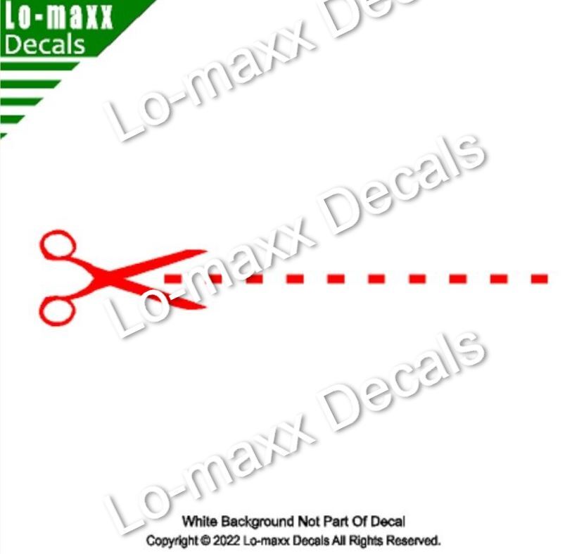 Cut Here Scissors Dotted Line Car Truck SUV Decor Novelty Die-Cut Vinyl Decal
