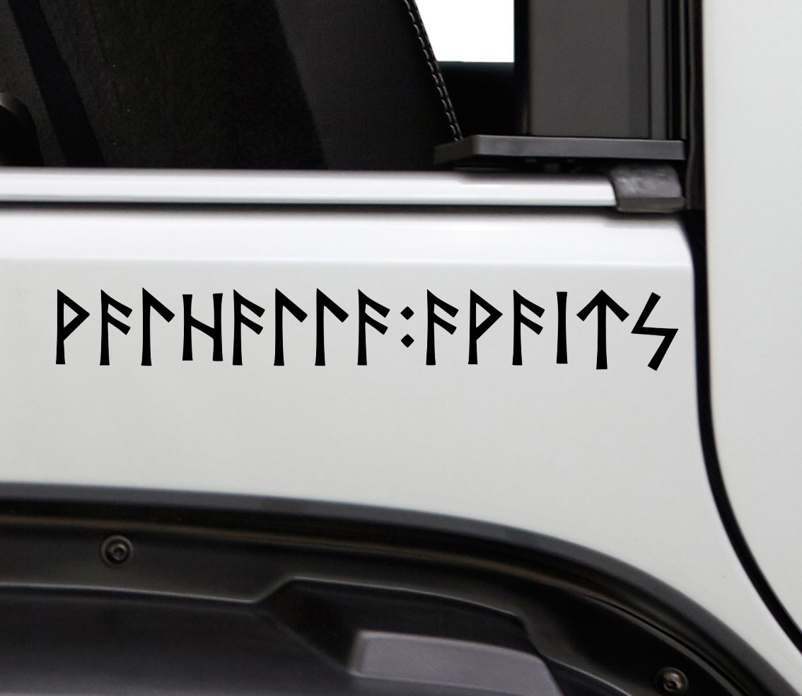 Valhalla Awaits Elder Futhark Celtic Rune Vinyl Decal Norse Viking Sticker