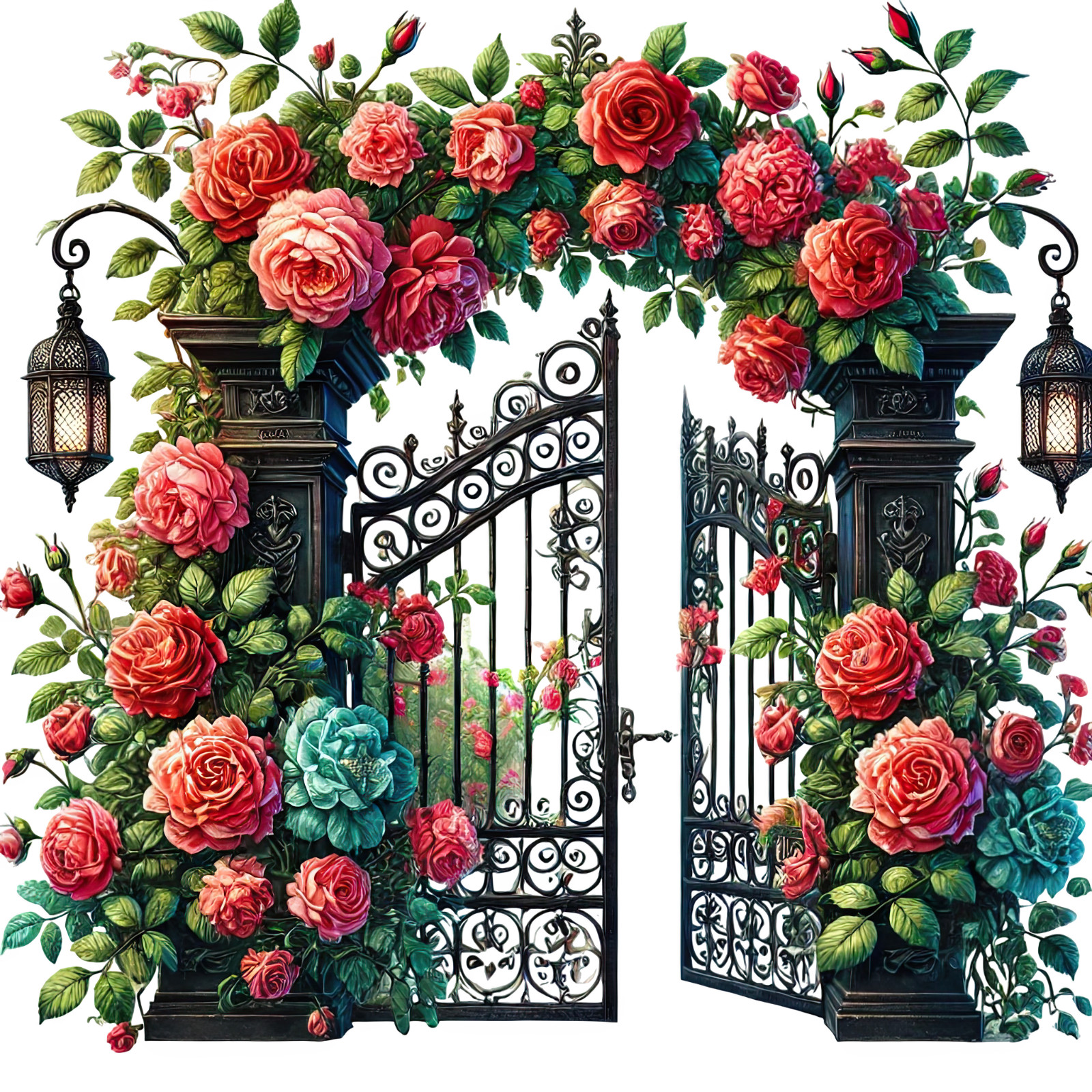Wall decal sticker garden 18 x 18 cm large