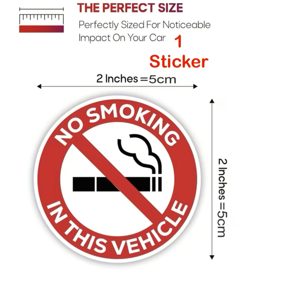 No Smoking in this Vehicle – 2” inch Vinyl Sticker Car Bus Auto Truck Train