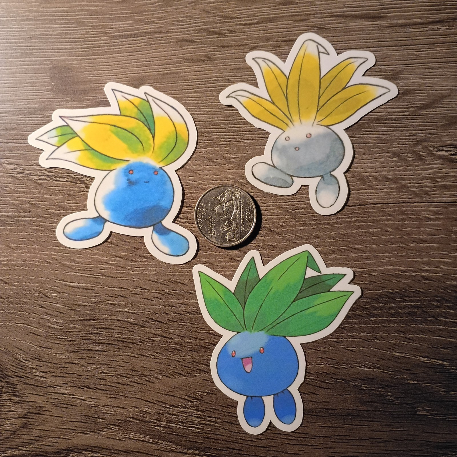 Gen 1 & 3 Oddish Sticker – Vinyl, Waterproof, Die-cut – Original Artwork