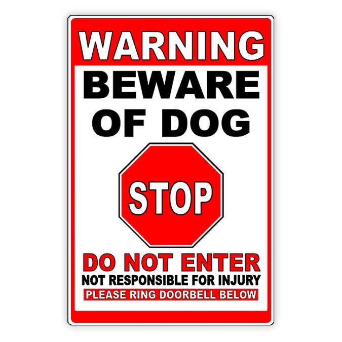 Beware Of Dog Do Not Enter Please Ring Doorbell Sign / Decal security beware
