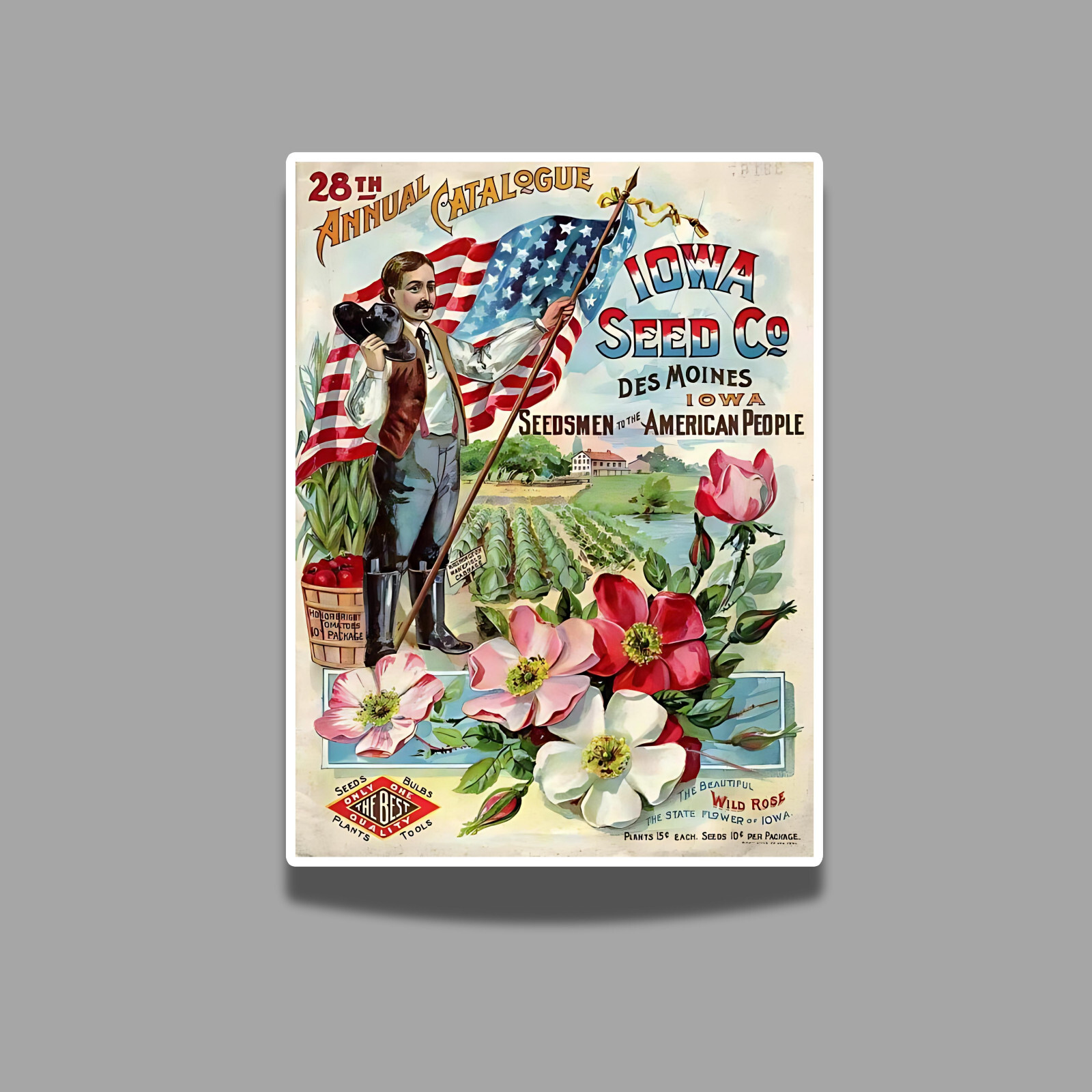 Vintage Iowa Seed Company Label Repro 3" Vinyl Laminated Sticker
