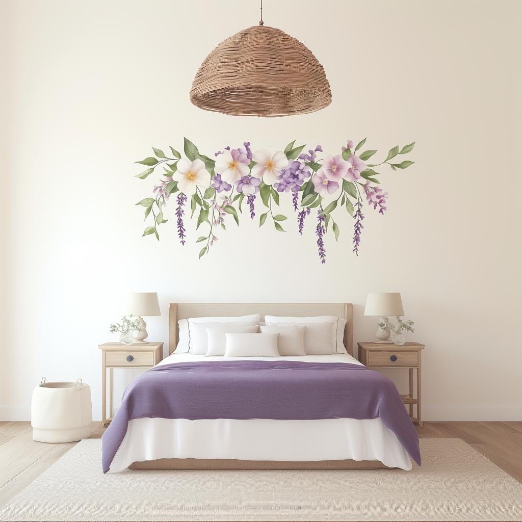 Floral Wall Decal | Watercolor Flower Wall Sticker