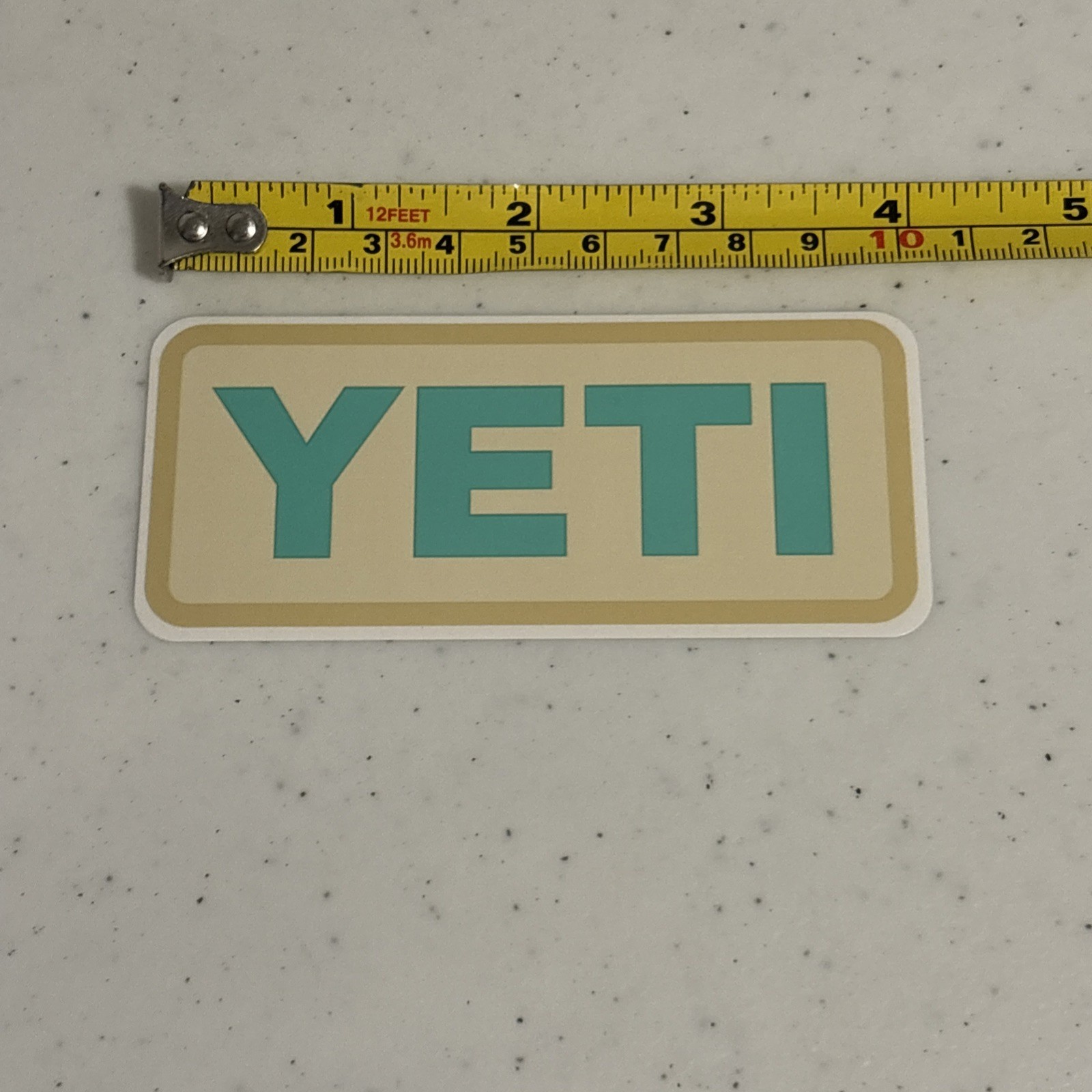 New YETI Sticker – Logo Teal Cream – Official For Camping Cooler Bottles Mugs