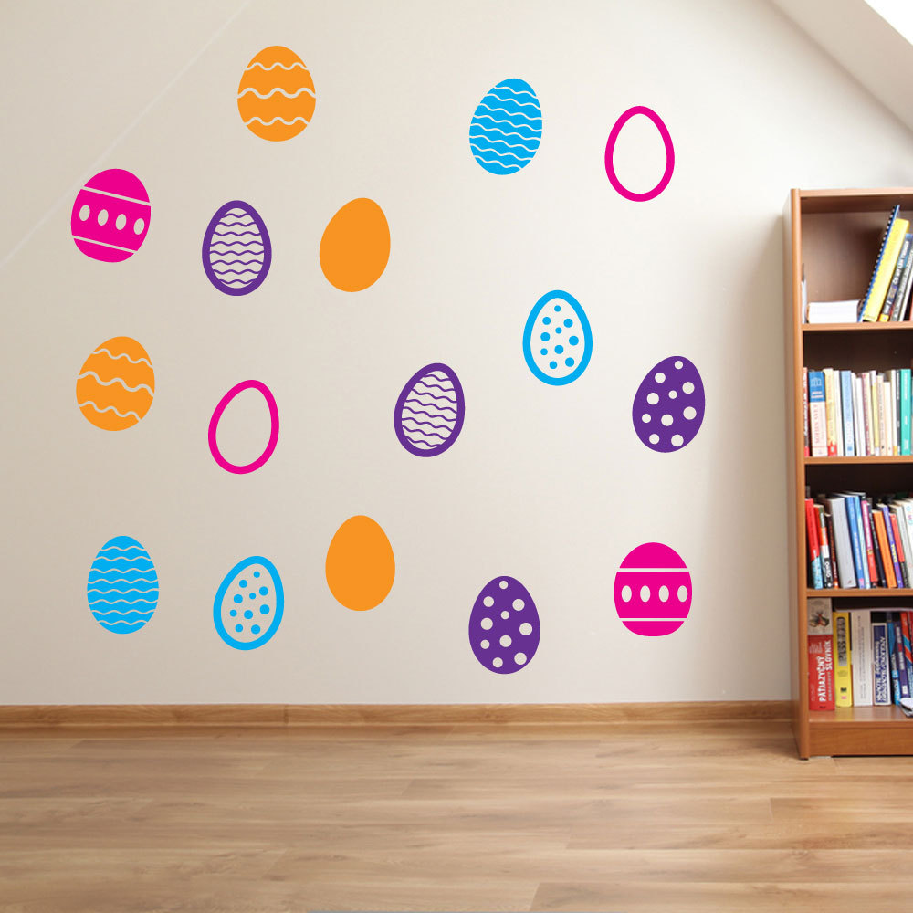 Easter Eggs Display Vinyl Window & Wall Decals Stickers Spring Decorations A145