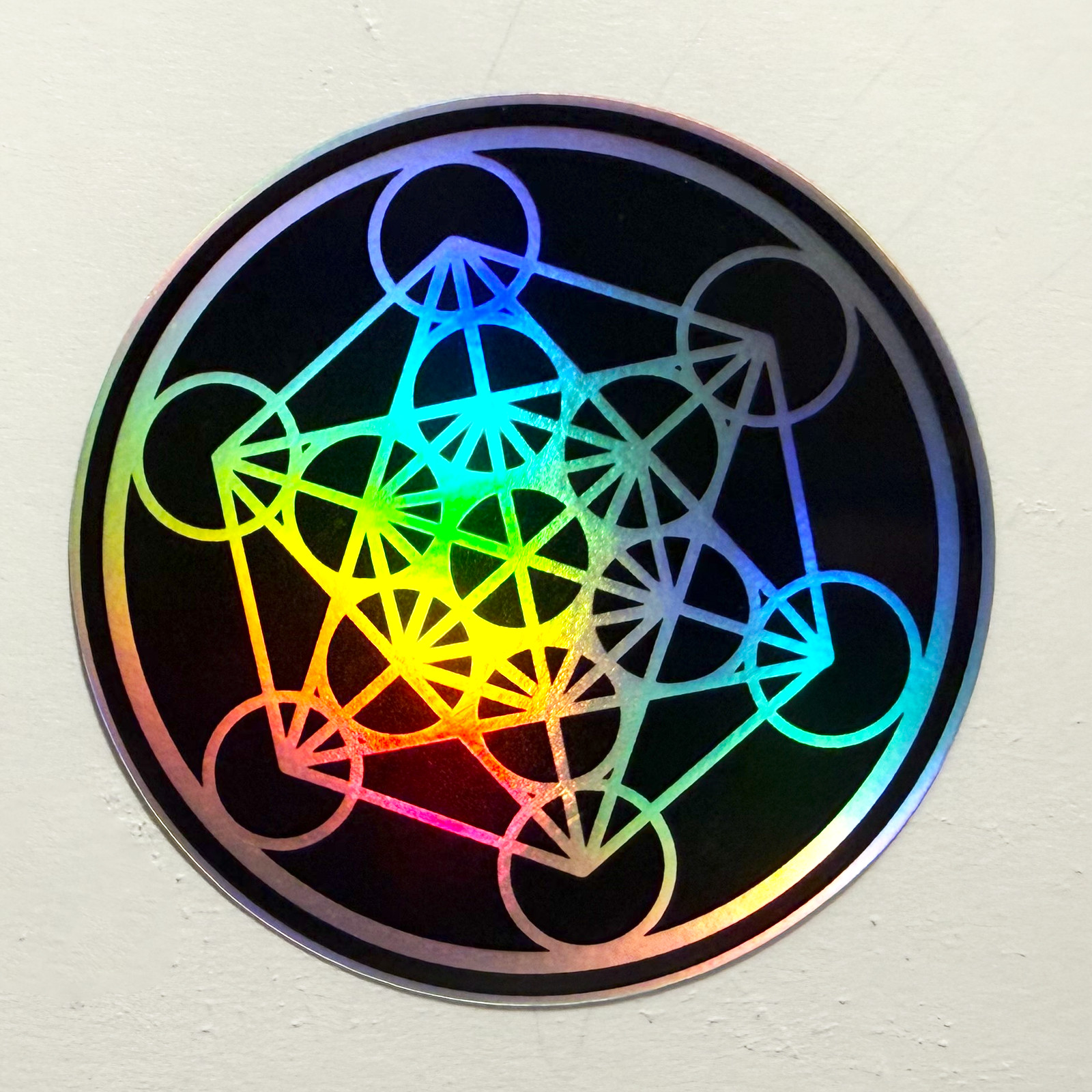 Metatrons Cube Vinyl Sticker 3.5" Sacred Geometry Holographic Spiritual Art Deca