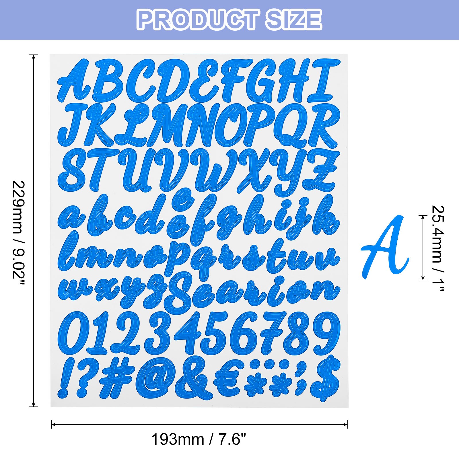 420pcs Self Adhesive Vinyl Stickers Per Sheet 5 (Blue, 2.5cm)