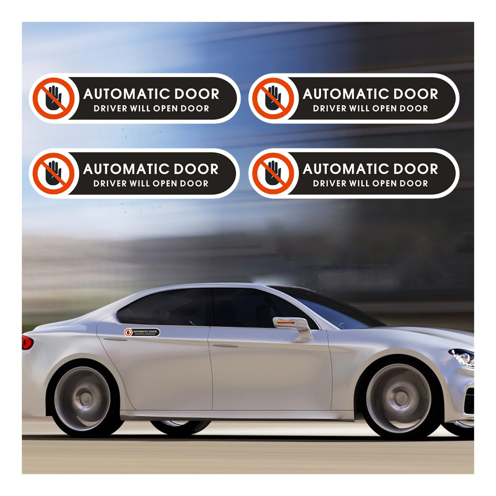 Automatic Door Stickers Driver Will Open Door Sign 4.9 x 1.2 inch Adhesive Au…