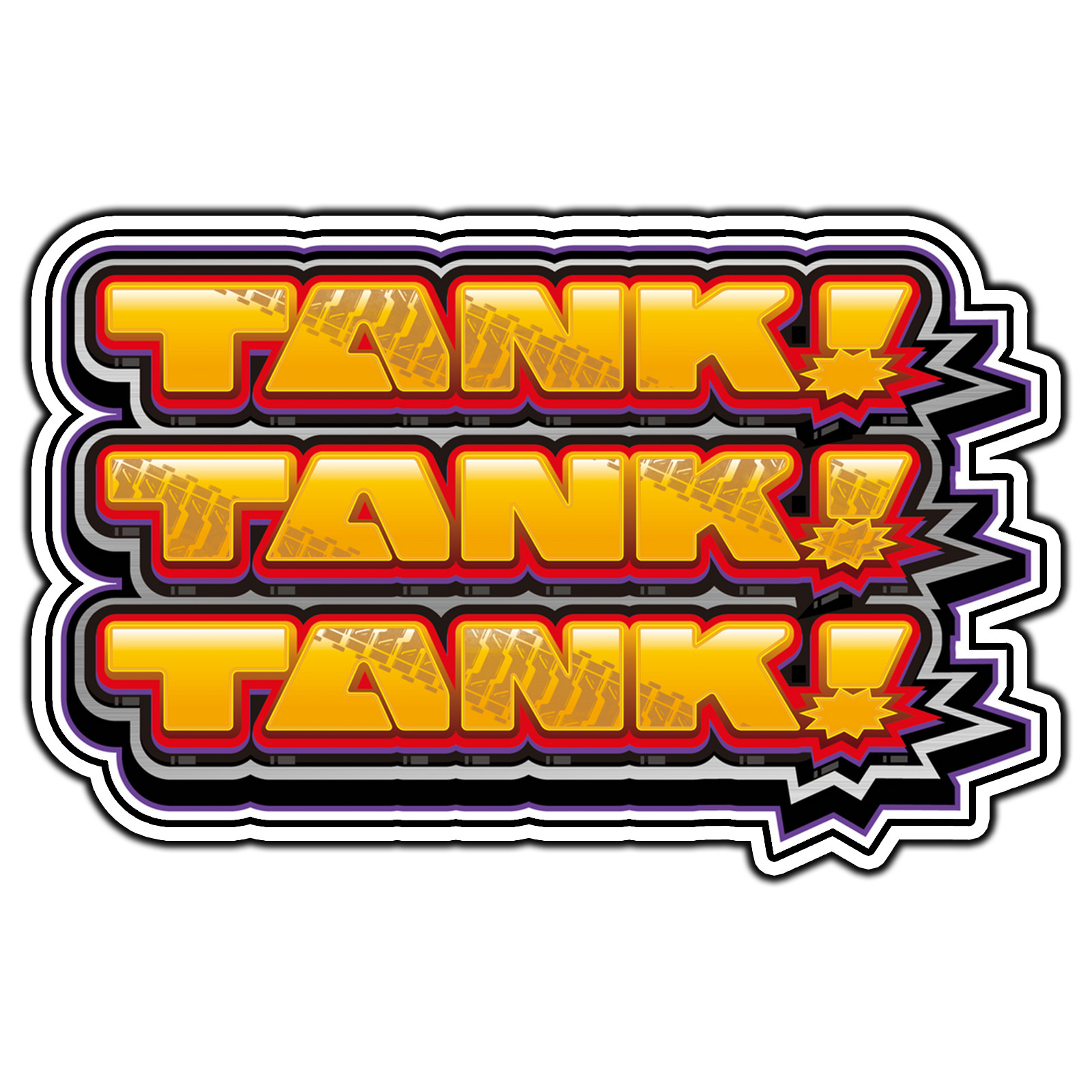 Tank! Tank! Tank! Arcade Logo #1 Game Sticker Waterproof Vinyl Decal Die-Cut