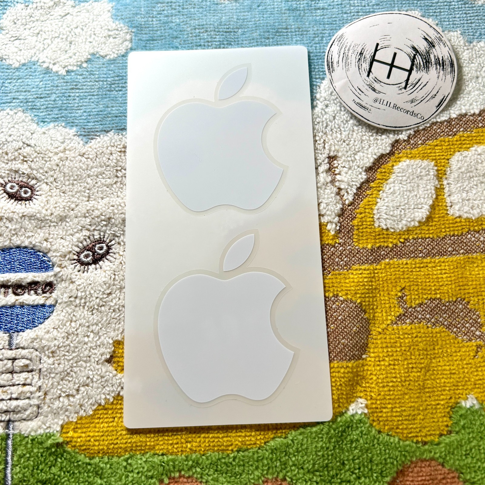Apple Official Logo Sticker Set of 2 Laptop Decal 2" White OEM Original