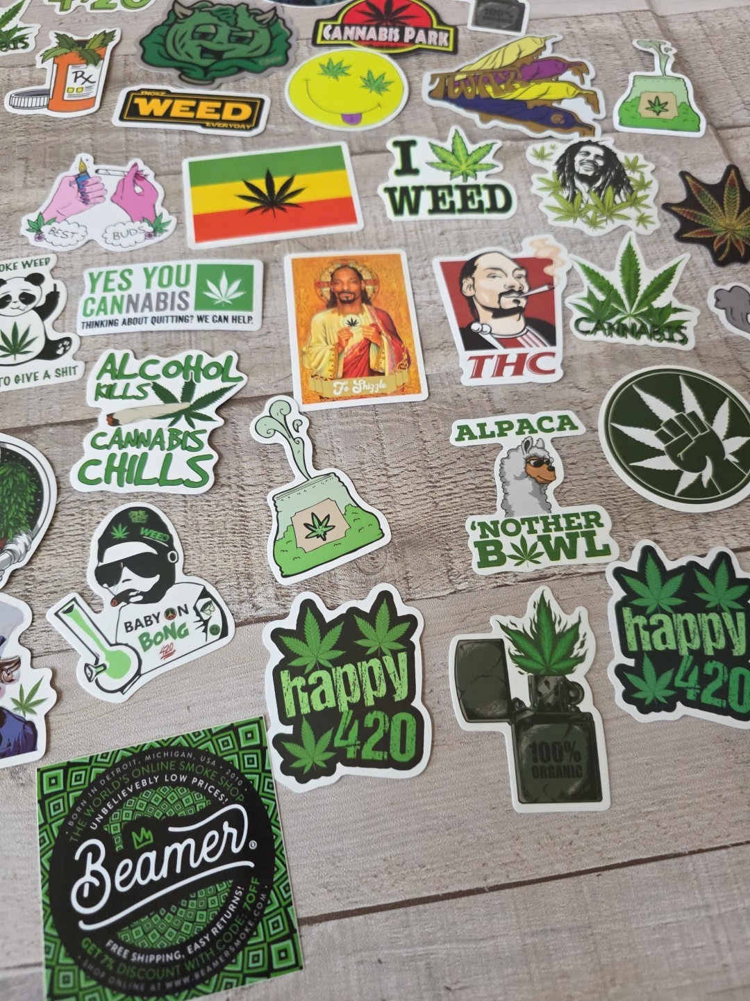 (65) Marijuana Theme Stickers Decals Cannabis Weed Humor