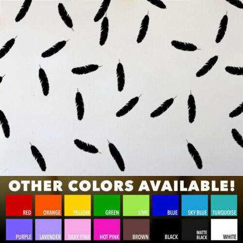 3.5" X 1" Feathers Home Office Wall Bathroom Window Vinyl Decals Stickers Decor