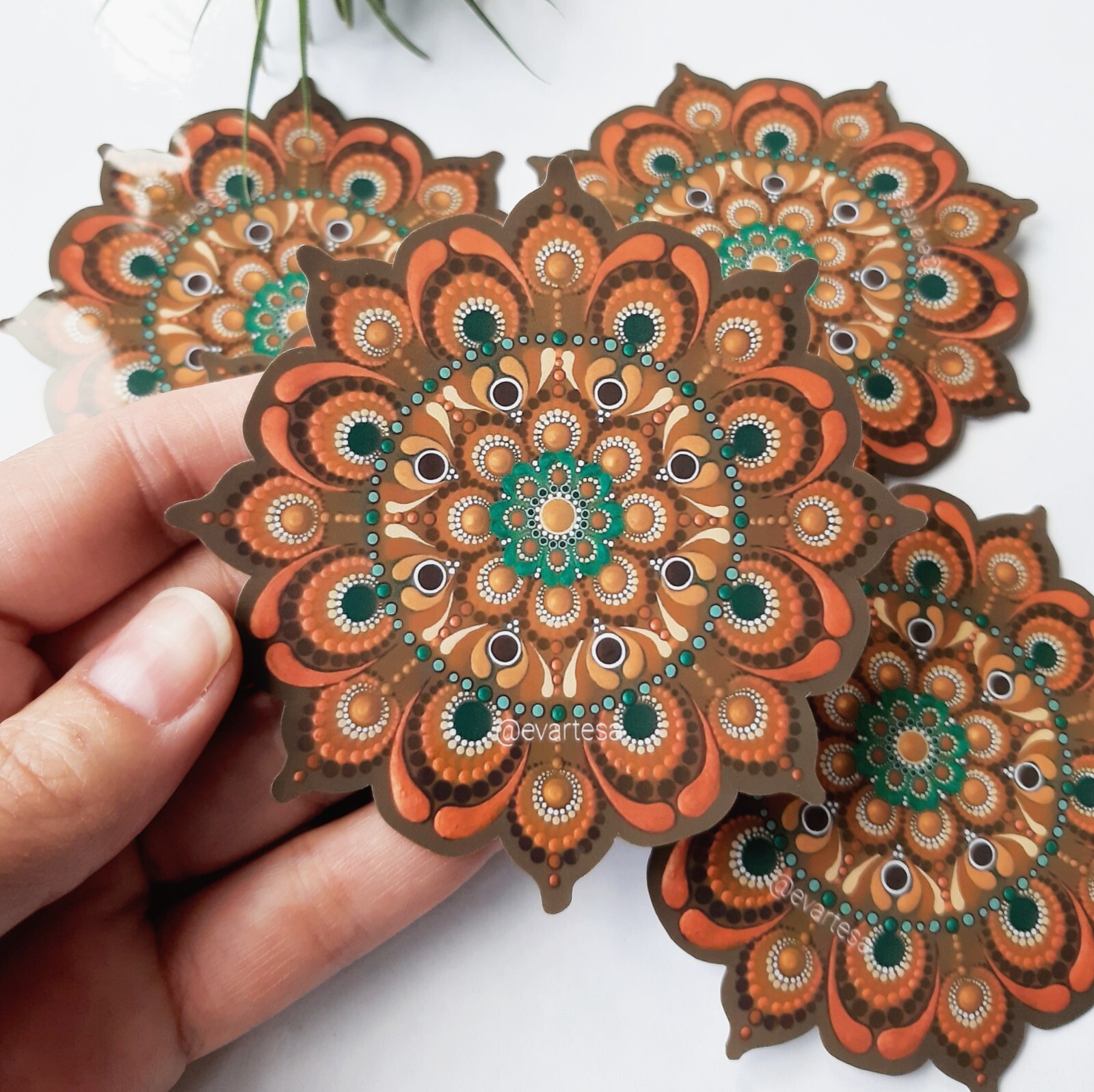 Oxidized Copper Mandala Vinyl Sticker, Meditation Yoga Buddha Water Bottle Decal
