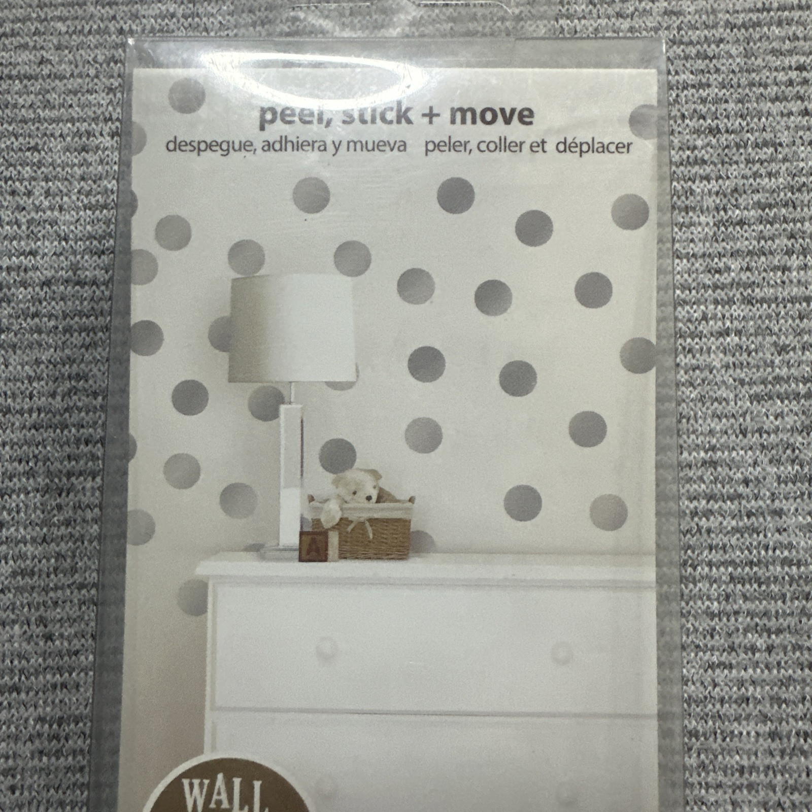 Wall Pops Metallic Silver Confetti Dots Peel, Stick + Move. 64 Dots