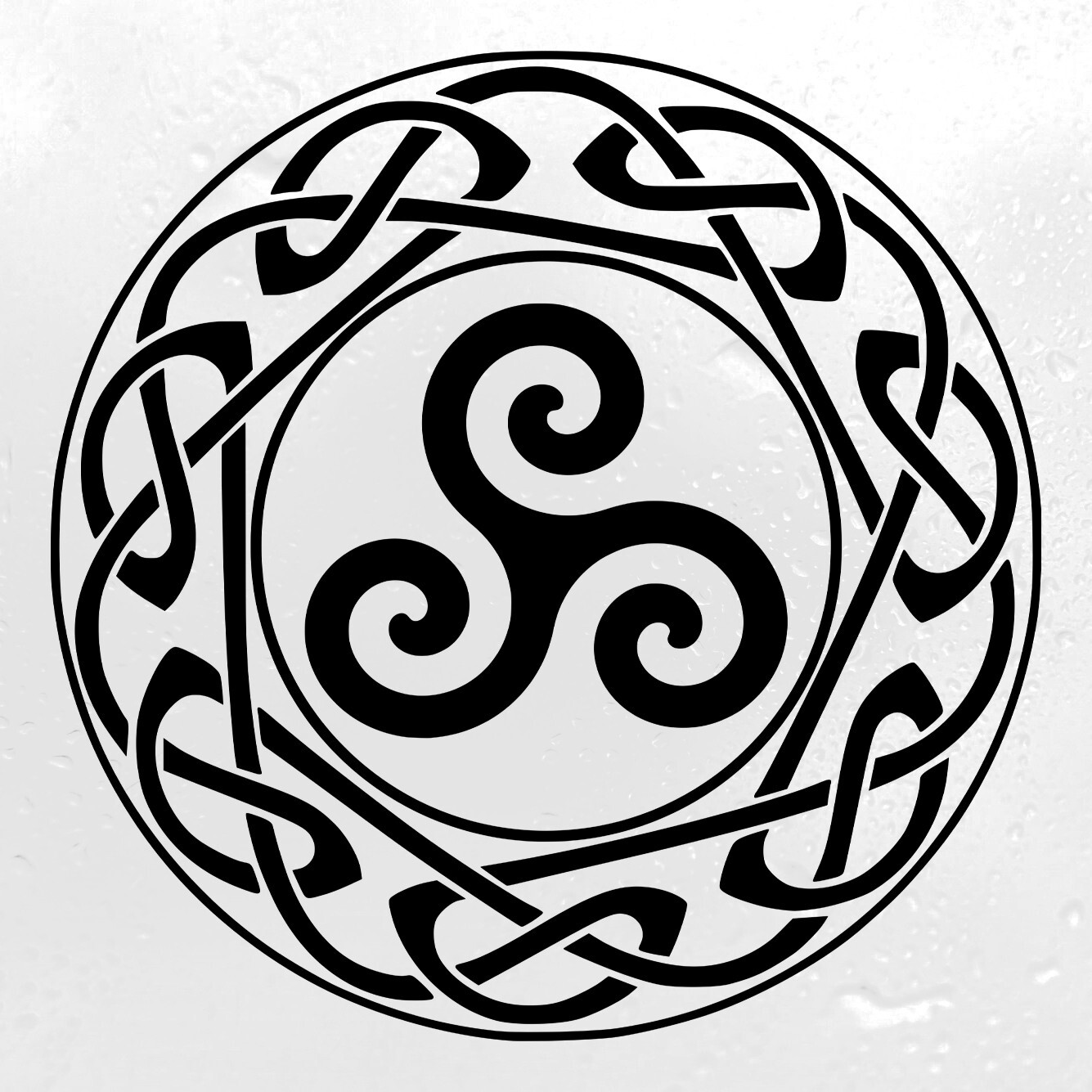 Celtic Knot Circle with Triskelion Vinyl Decal | Triskeles Strength Progress