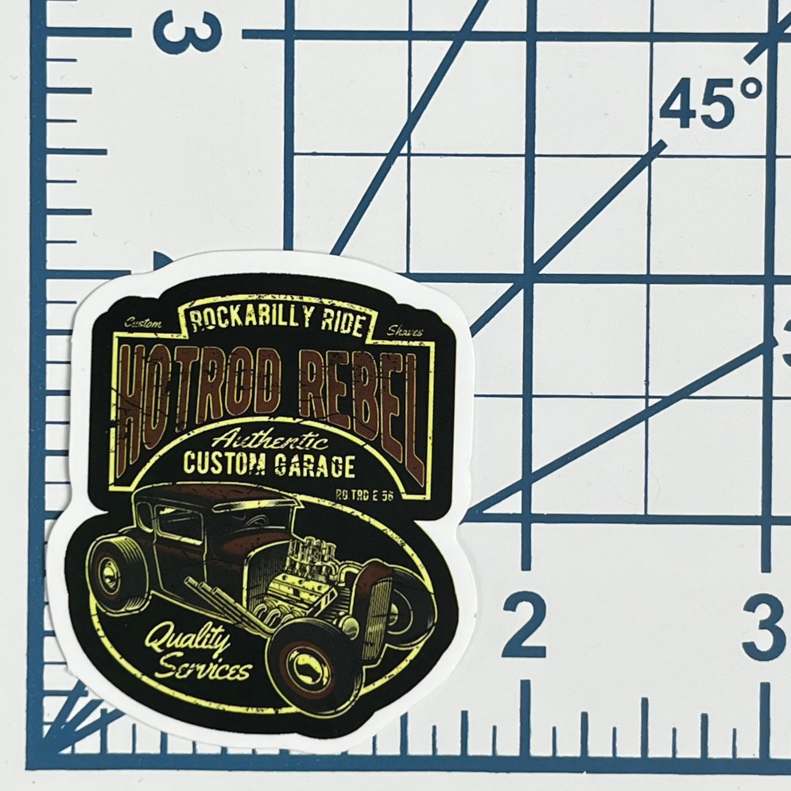 Rockabilly Ride Hot Rod Rebel Vinyl Sticker Decal Custom Garage Rat Rod