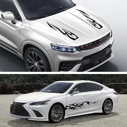 Stripe Vinyl Decal Sticker Graphics Side Body Hood Cover Racing Stripe Black