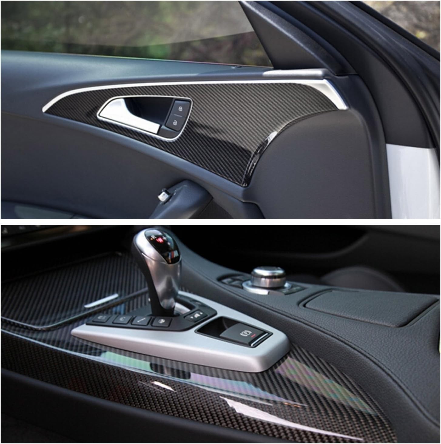 High Gloss 6D Black Carbon Fiber Vinyl Wrap Sticker with Air Release Bubble F…