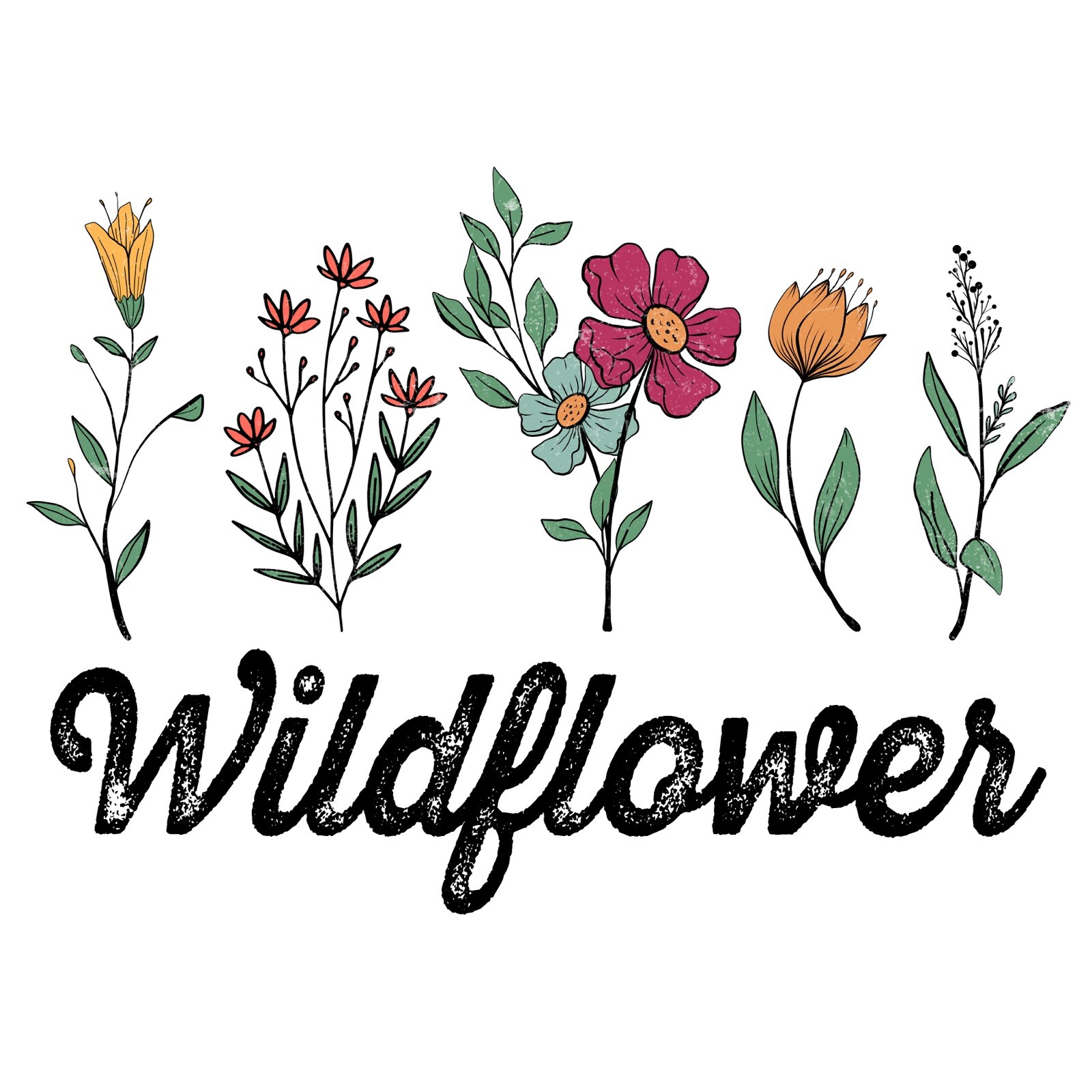 3” Wildflower Sticker Flowers Retro Design Pretty Wild Spring Summer Peace Boho