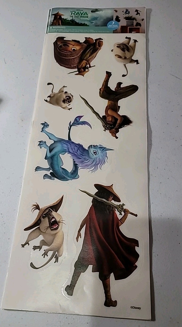 7 wall decals autocollants DISNEY RAYA AND THE LAST DRAGON