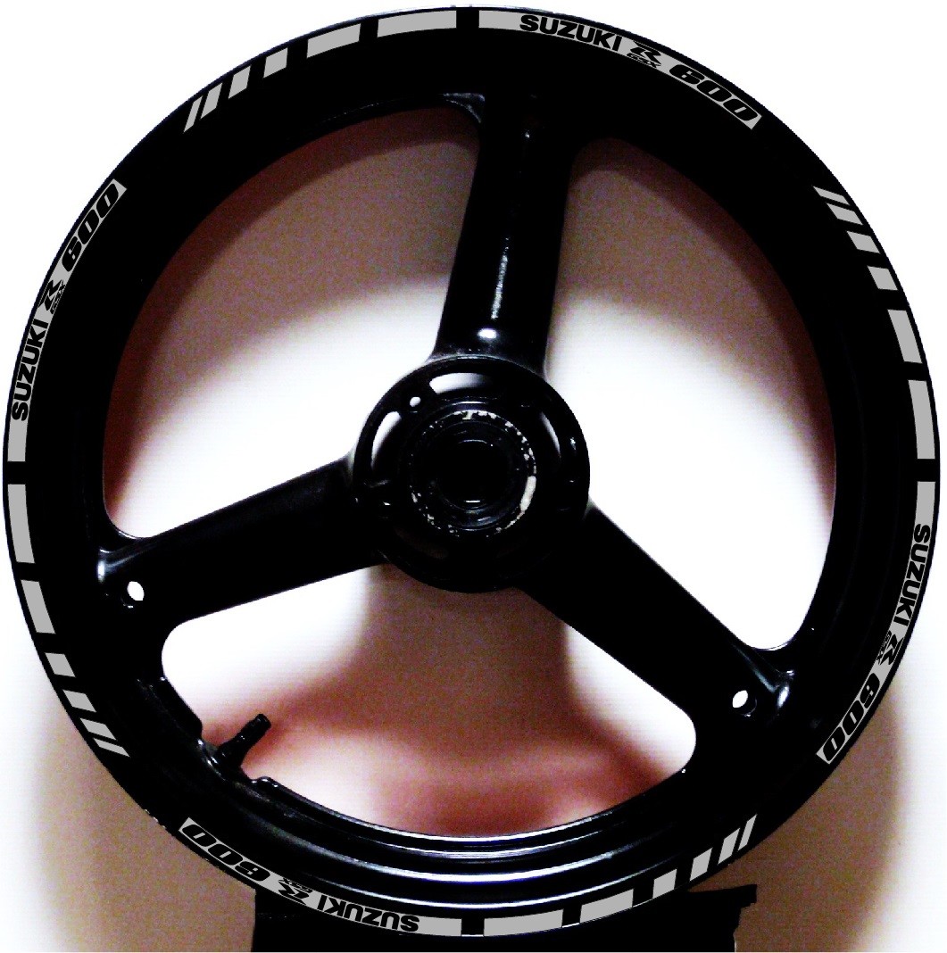 CUSTOM PRINTED 2 TONE GP RIM STRIPES WHEEL DECALS TAPE STICKERS SUZUKI GSXR 600