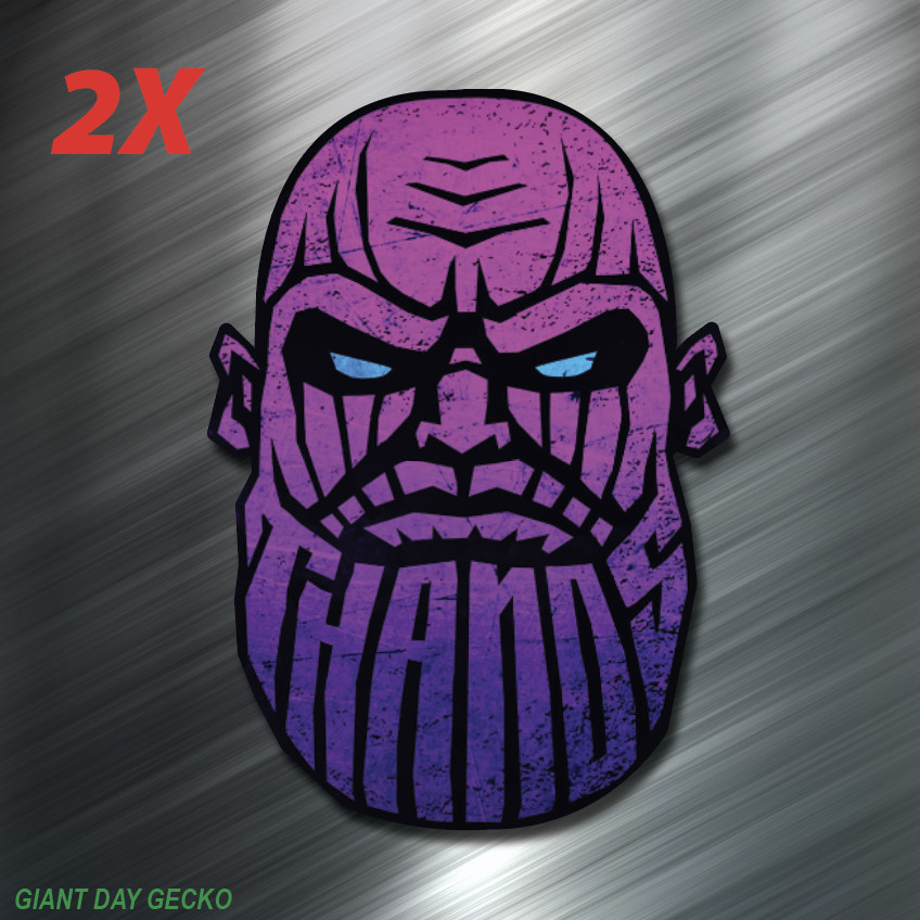(2) Thanos Head car Laptop Wall Sticker Decal Avengers End game Villain USA