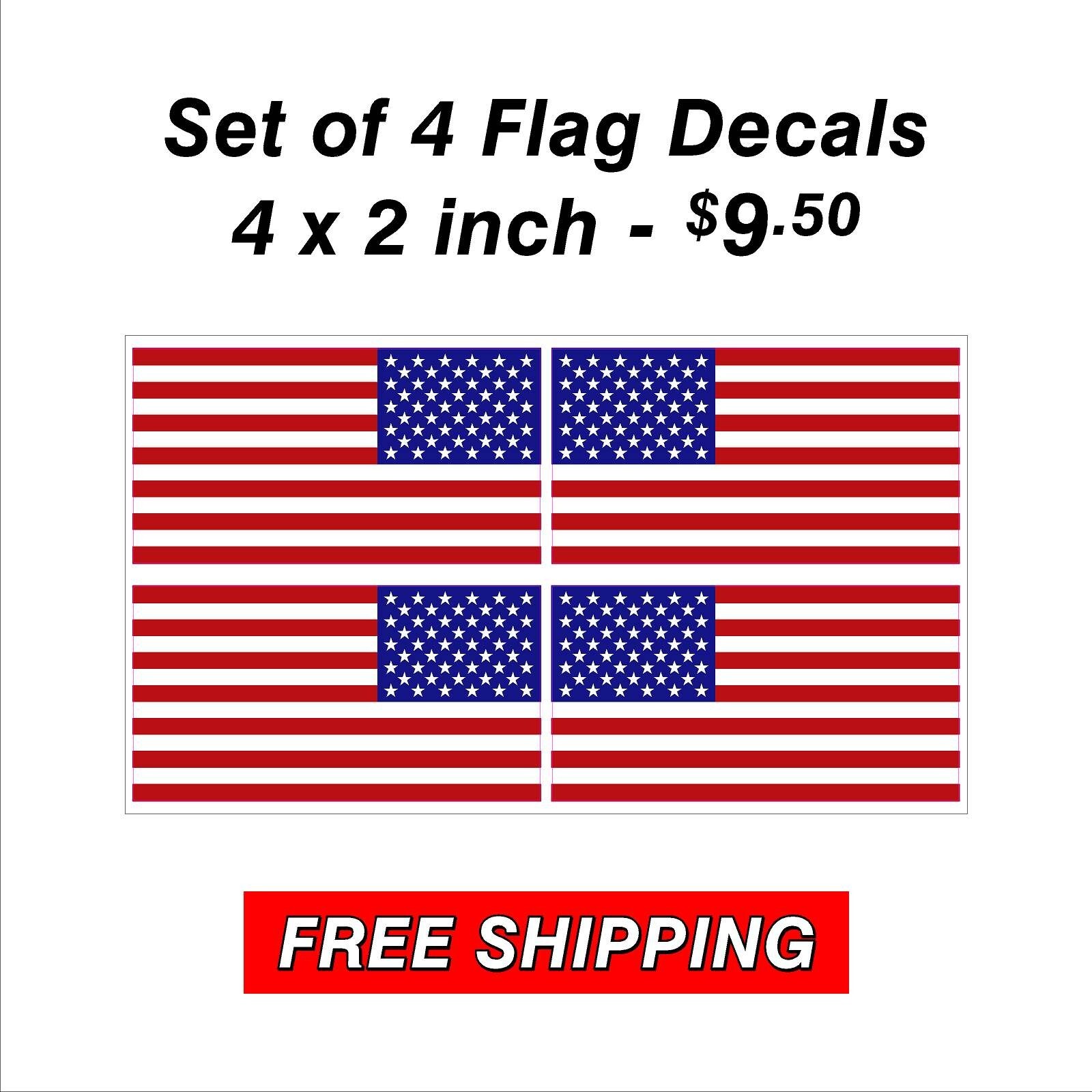 Set of Right and Left American Flag Stickers