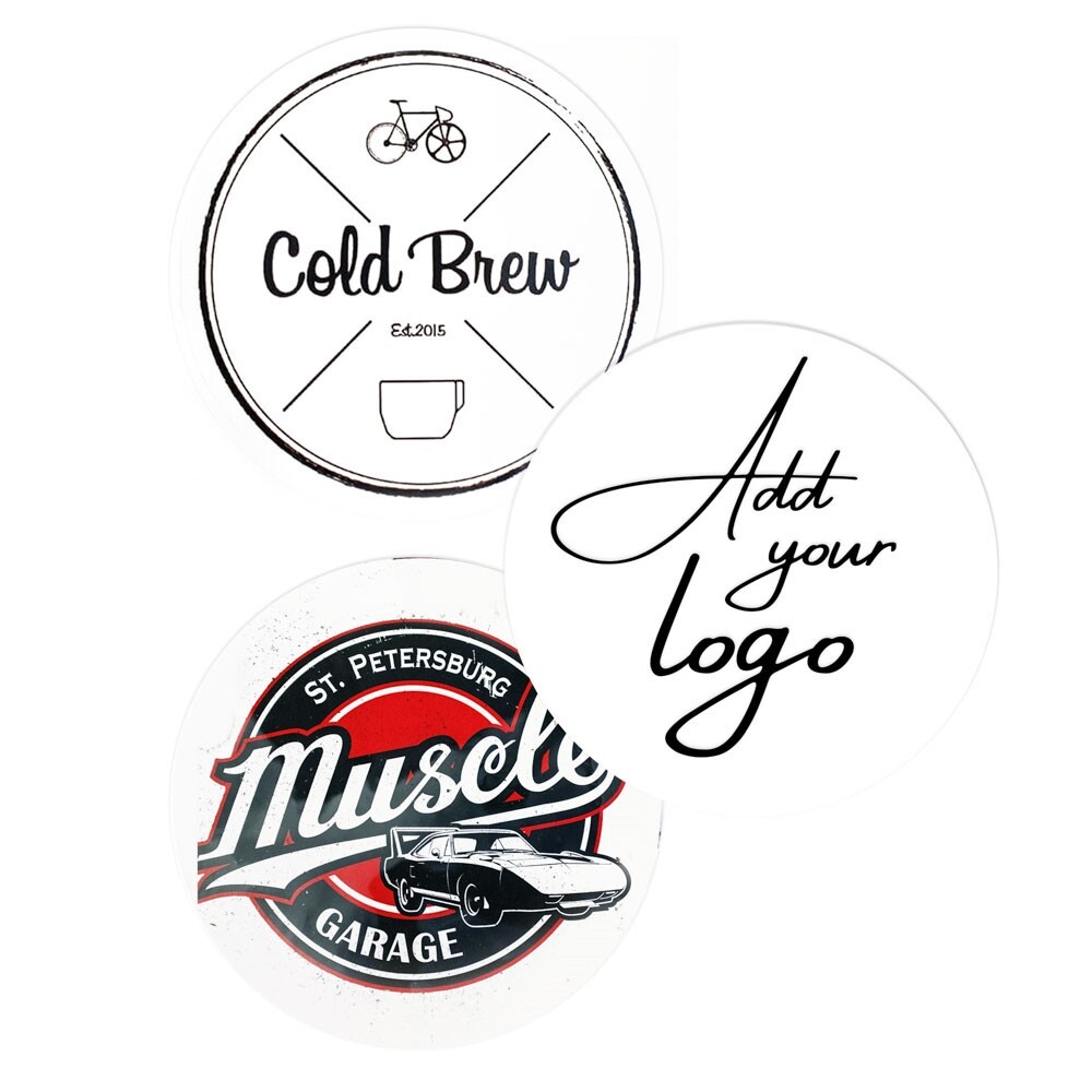 108 Pieces Matte White Custom Printed Stickers / Labels .75" x .75" Stickers