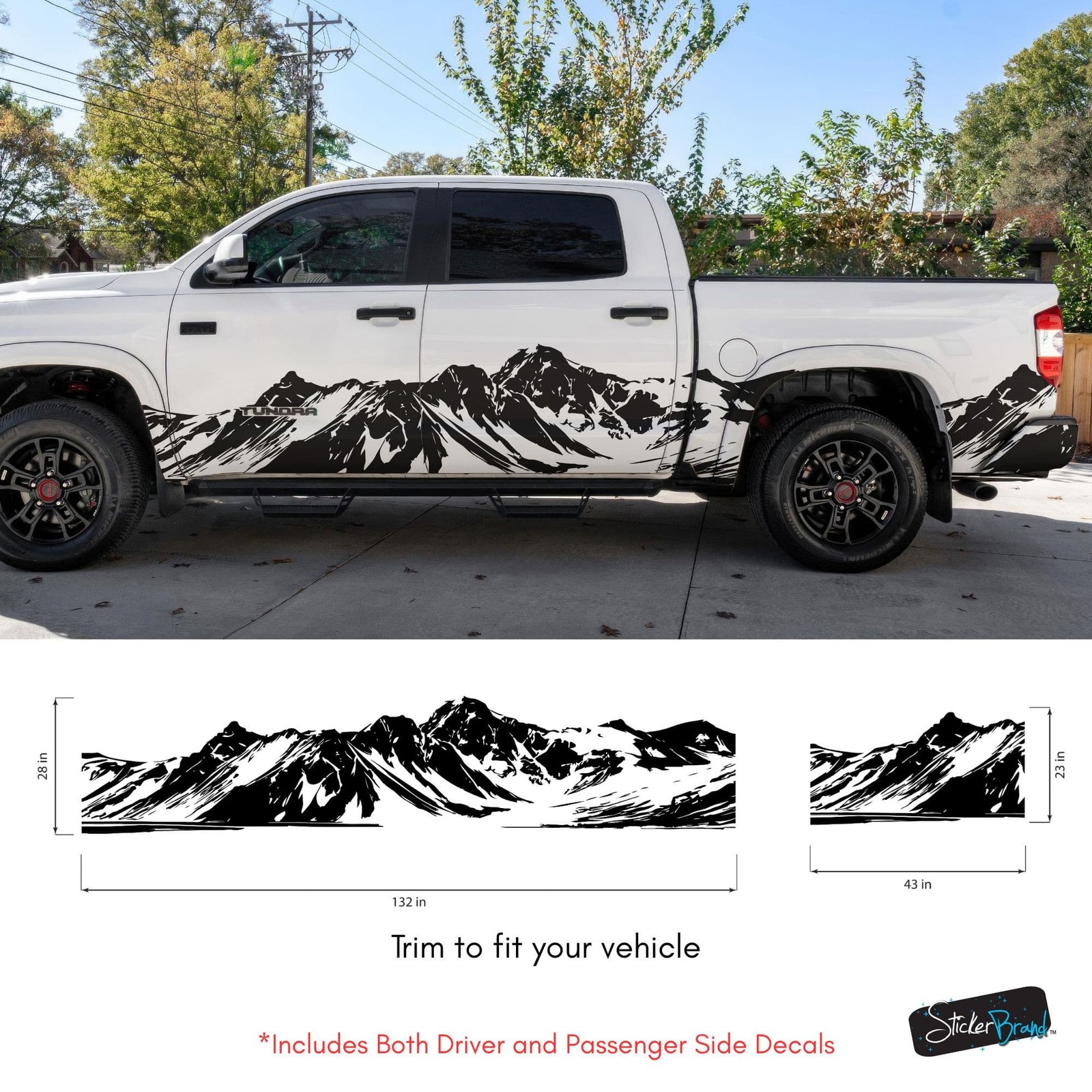 Aftermarket Mountain Truck Graphic Decal. Overland Vinyl Decal. #7085