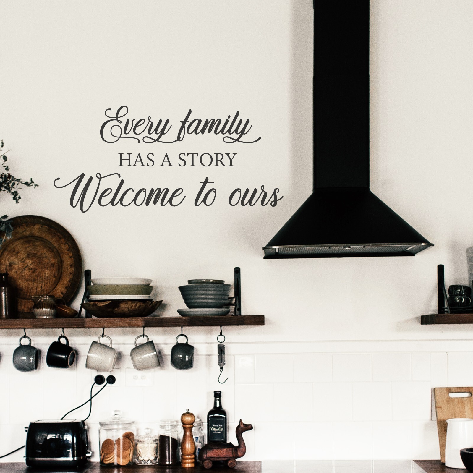 Every Family has a story Welcome to Ours Family Wall Decal Sticker Quote