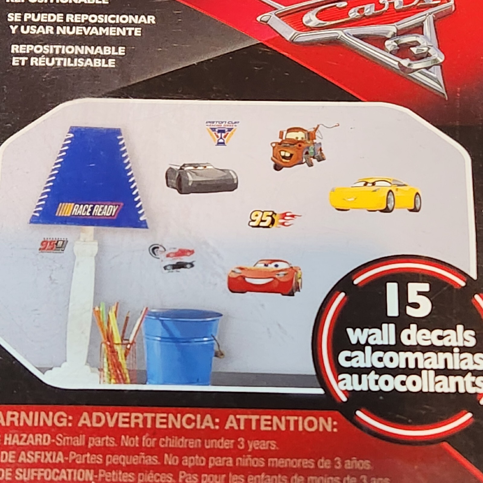 Disney Pixar Cars 3- 30 Peel & Stick Wall Decals RoomMates RMK3353SCS 2 Boxes