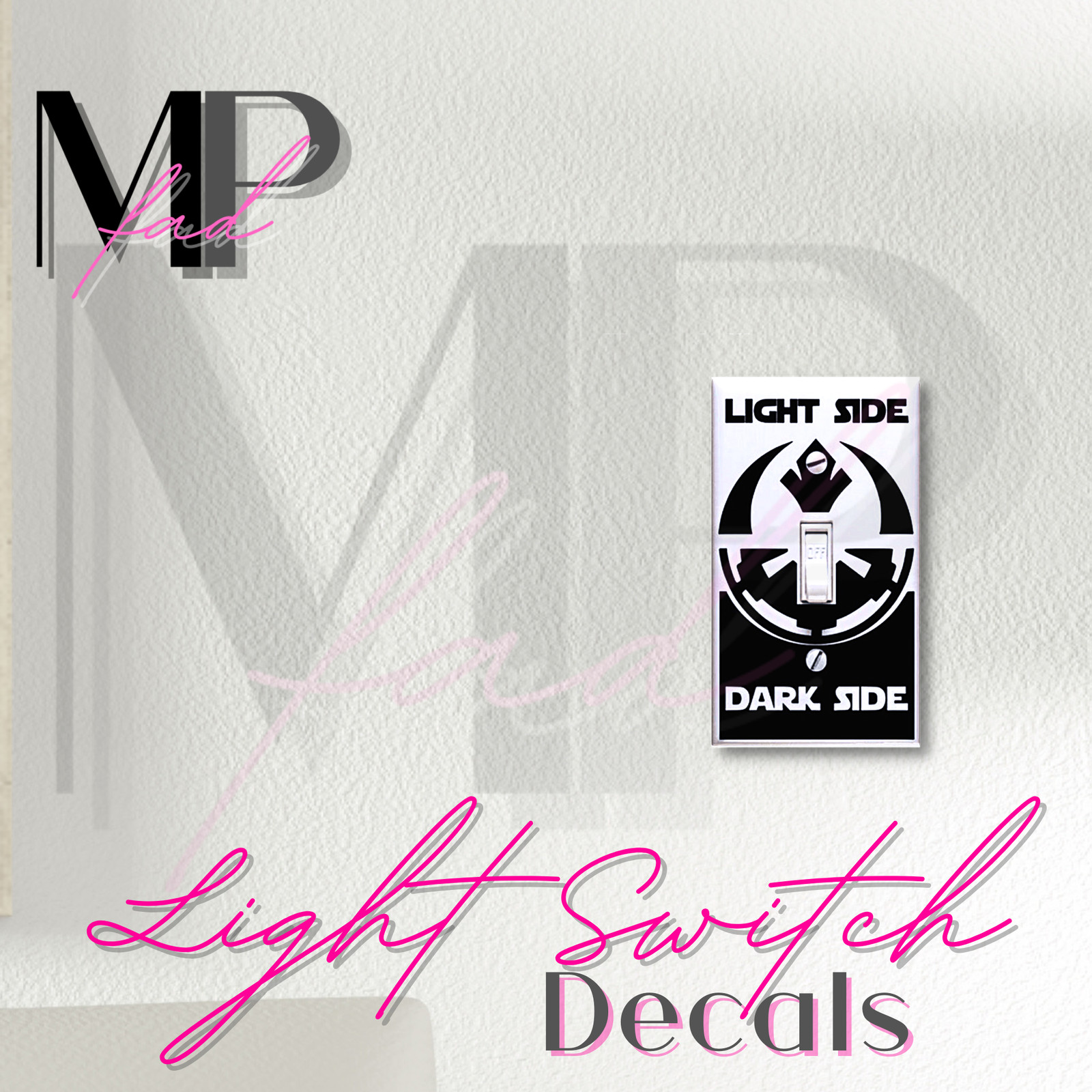 Star Wars Decal Light Switch Rebel Galactic Emblem Vinyl Sticker Wall Home Decor