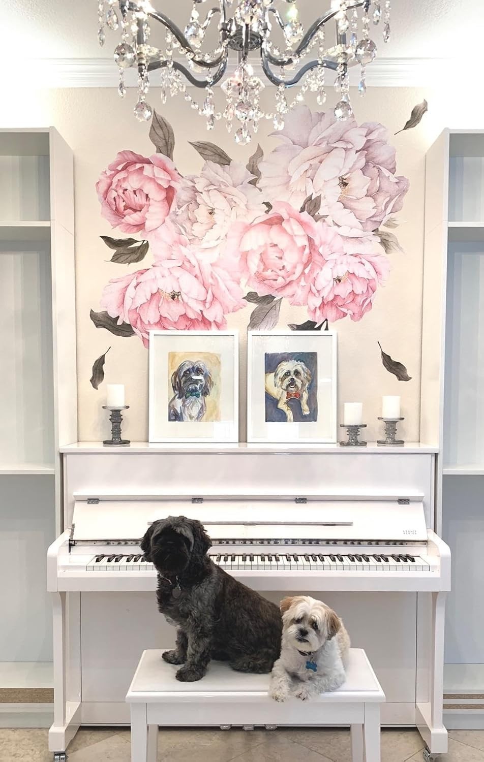 Large 67" Floral Peonies Wall Sticker – Botanical Beauty for Indoor Spaces