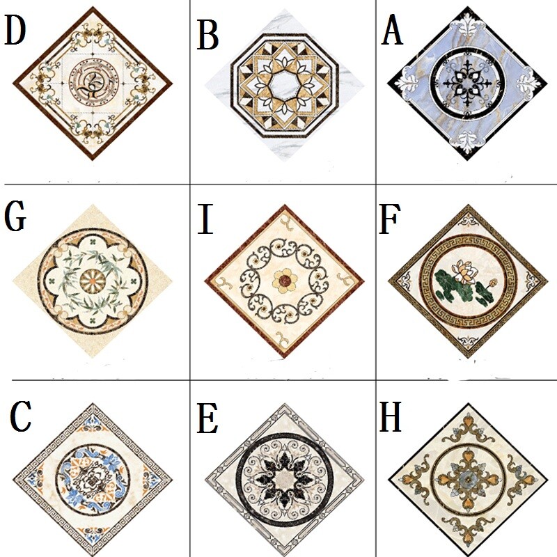 10PCS Tiles Stickers PVC Floral DIY Self-adhesive Home Wall Floor Decor Square