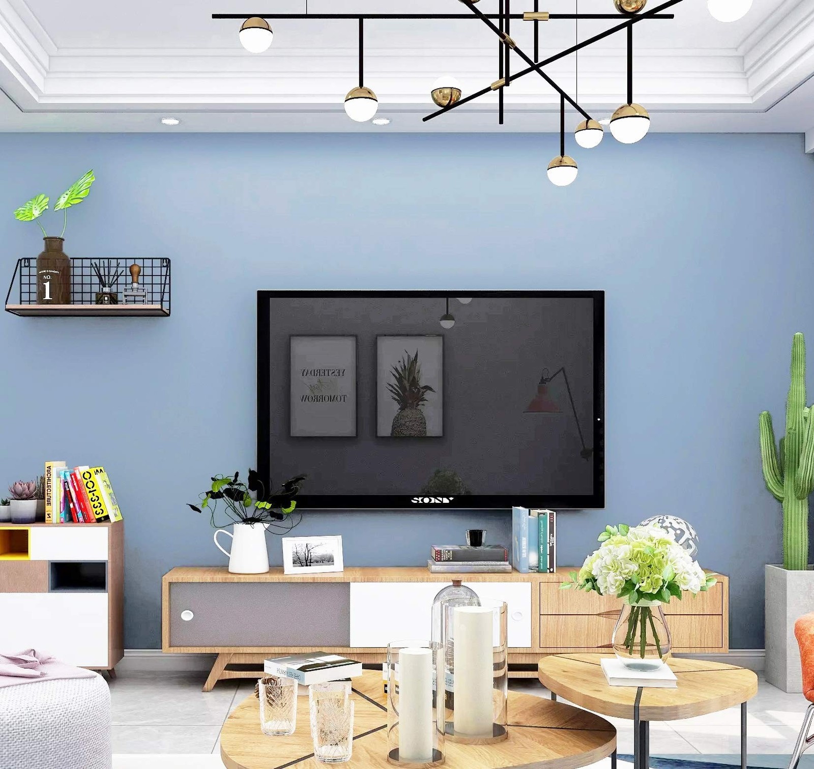 Safiyya 393"x17.7" Blue Wallpaper Grey Blue Peel and Stick Wallpaper Contact …