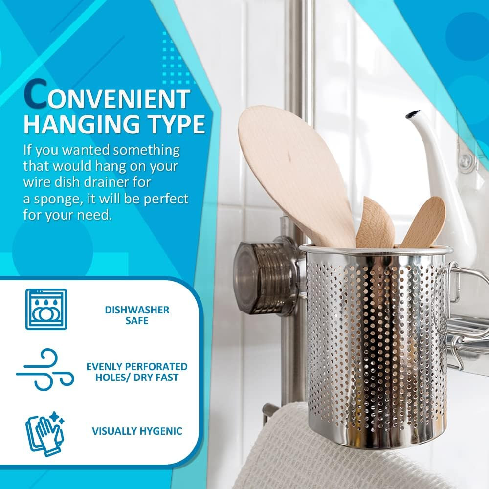 Silverware Drying Basket, Hanging Utensil Holder for Dish Rack, Very Small Stain