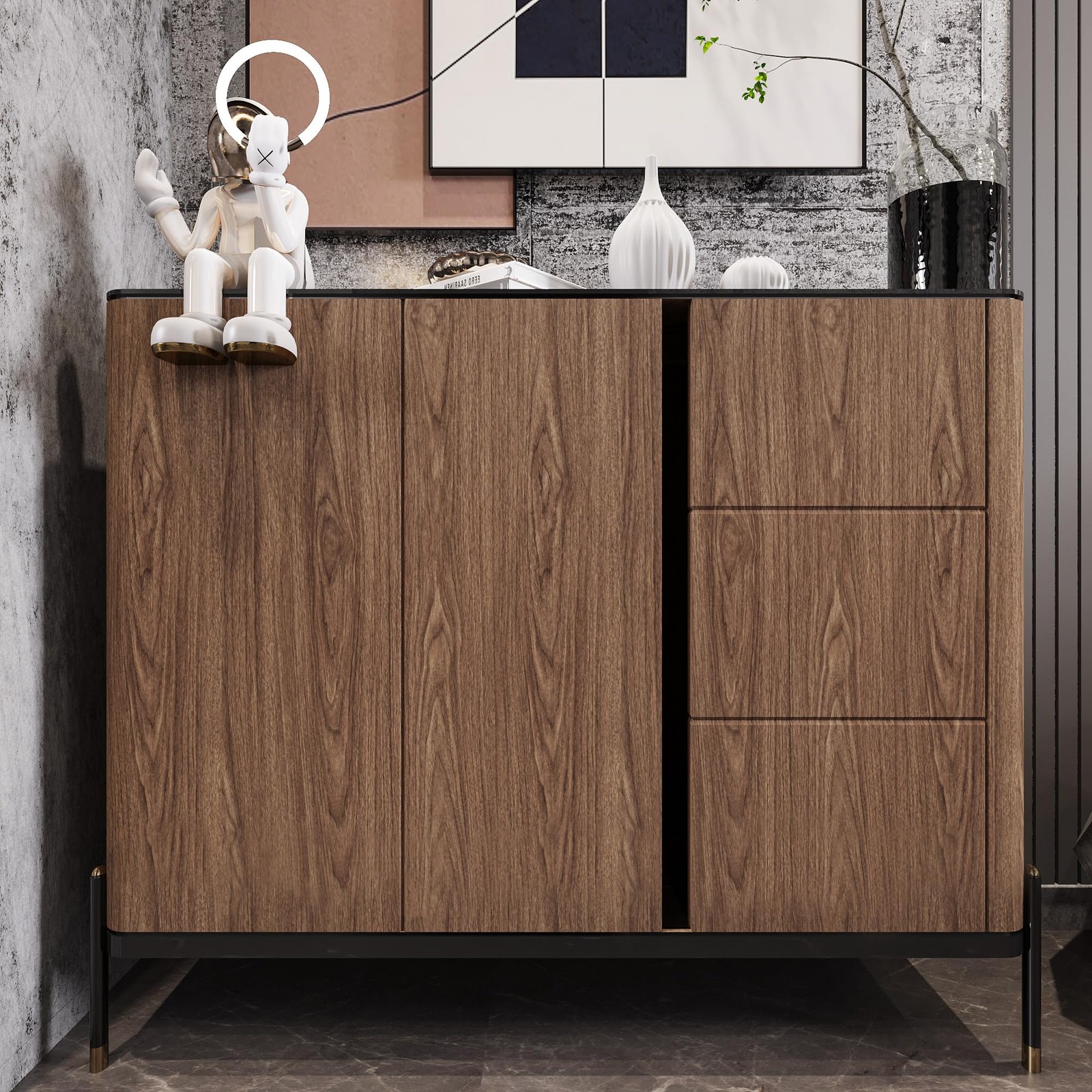 Walnut Wood Grain Contact Paper Wood Wallpaer for Cabinets 16×78" Peel & Stick