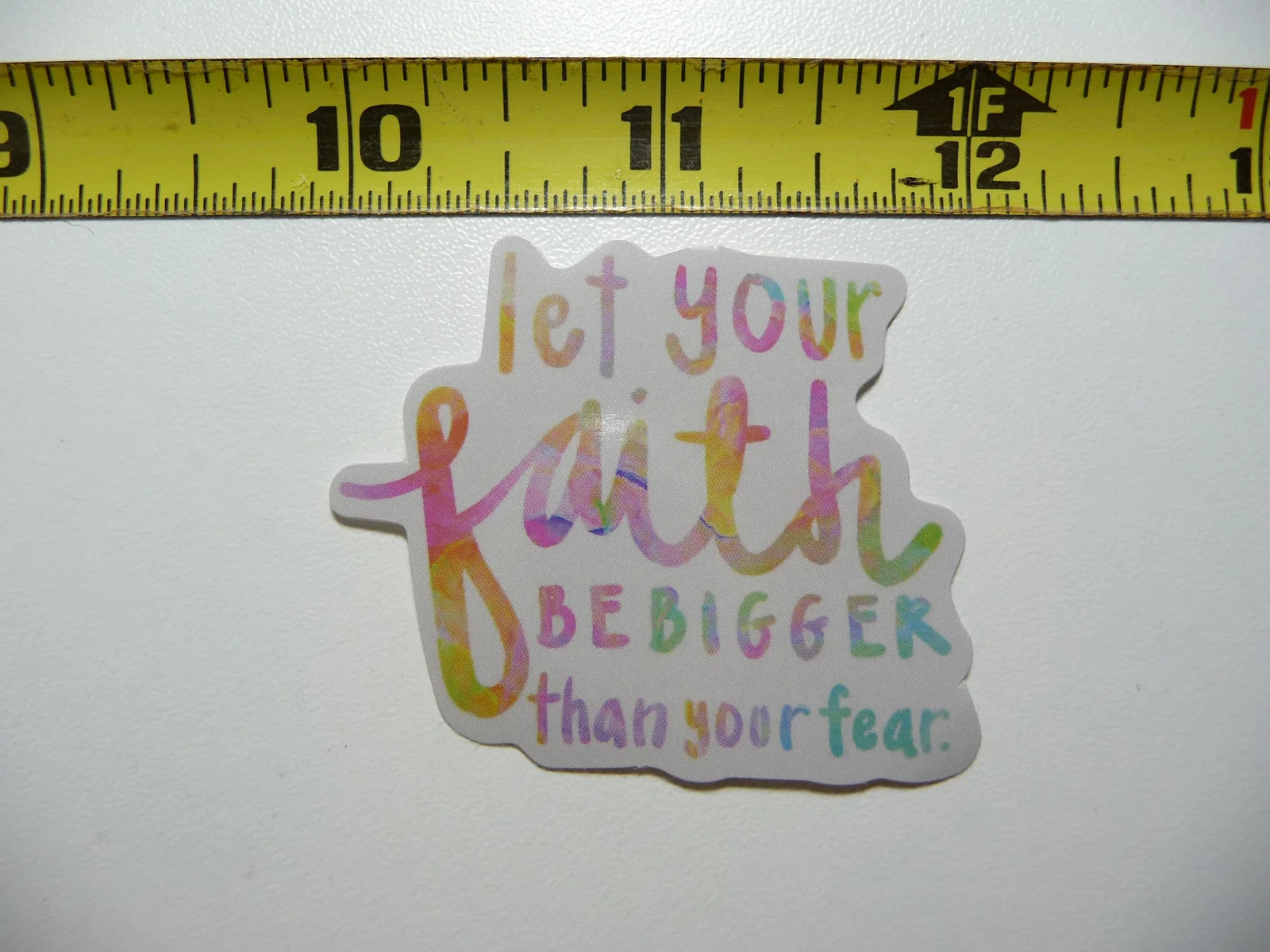 LET FAITH BE BIGGER FEAR POSITIVE SMALL STICKER DECAL MOTIVATIONAL MOTIVATE