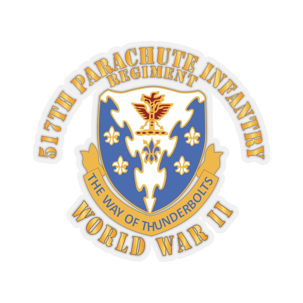 Kiss-Cut Stickers – Army – 517th Parachute Infantry Regiment – WWII w DUI X 300