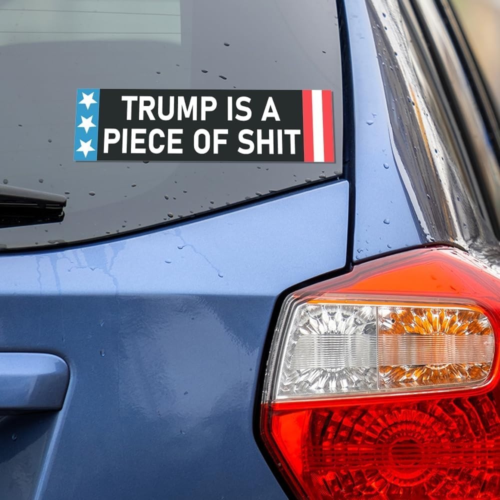 Anti-Trump Funny Vinyl Bumper Sticker Weatherproof Decal – 9 x 2.5 Inches