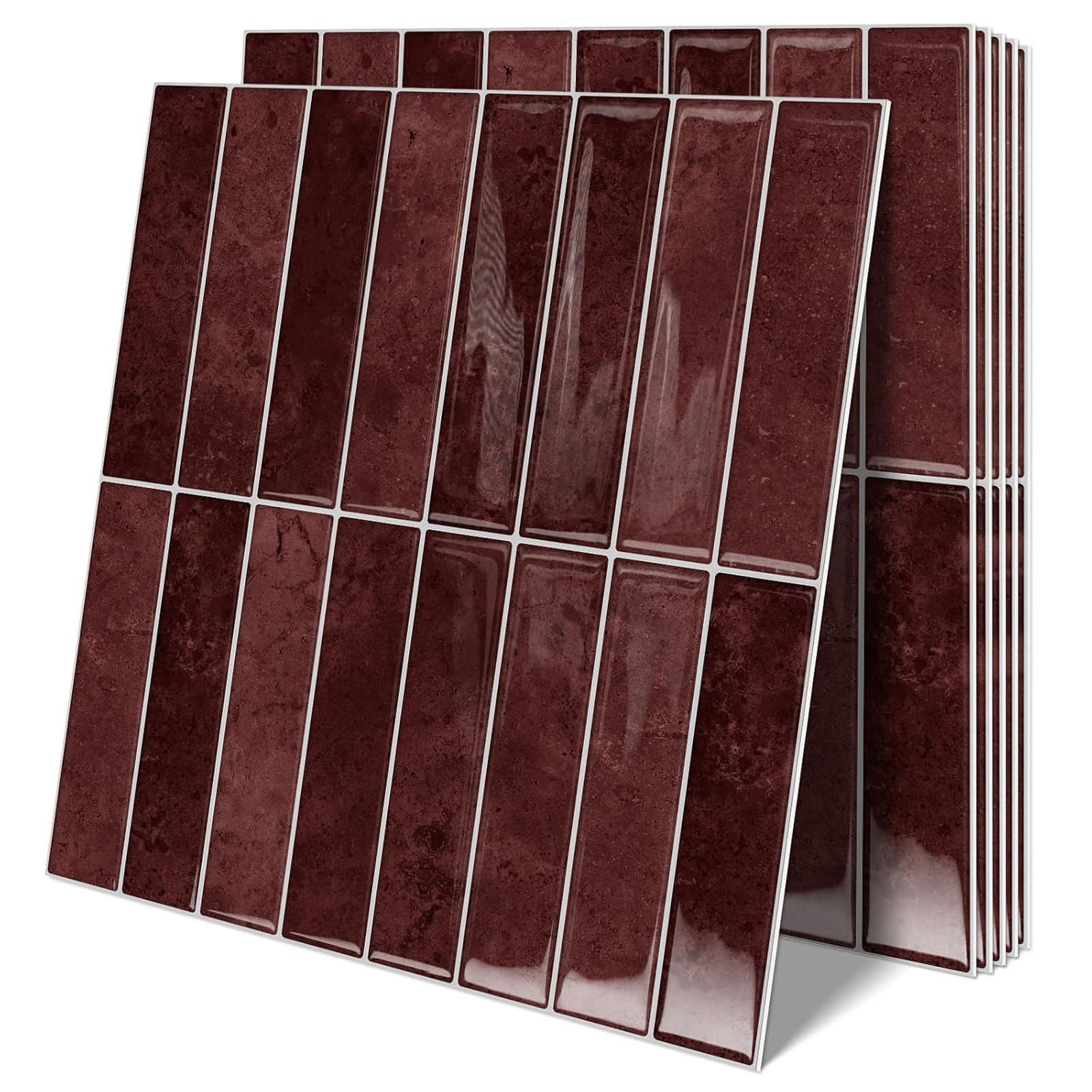 Wall Tile Stickers Vinyl Backsplash Set 12 Inch Thick Peel and Stick for Kitchen
