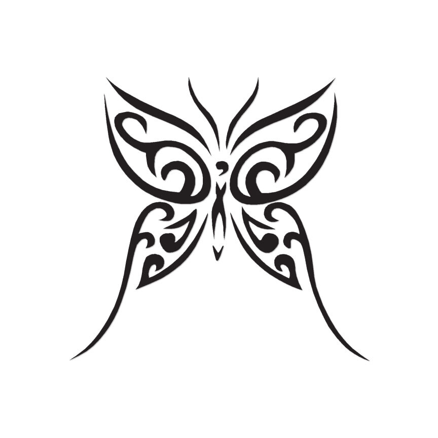 Tribal Butterfly Art – Vinyl Decal Sticker – Multiple Color & Sizes – ebn133