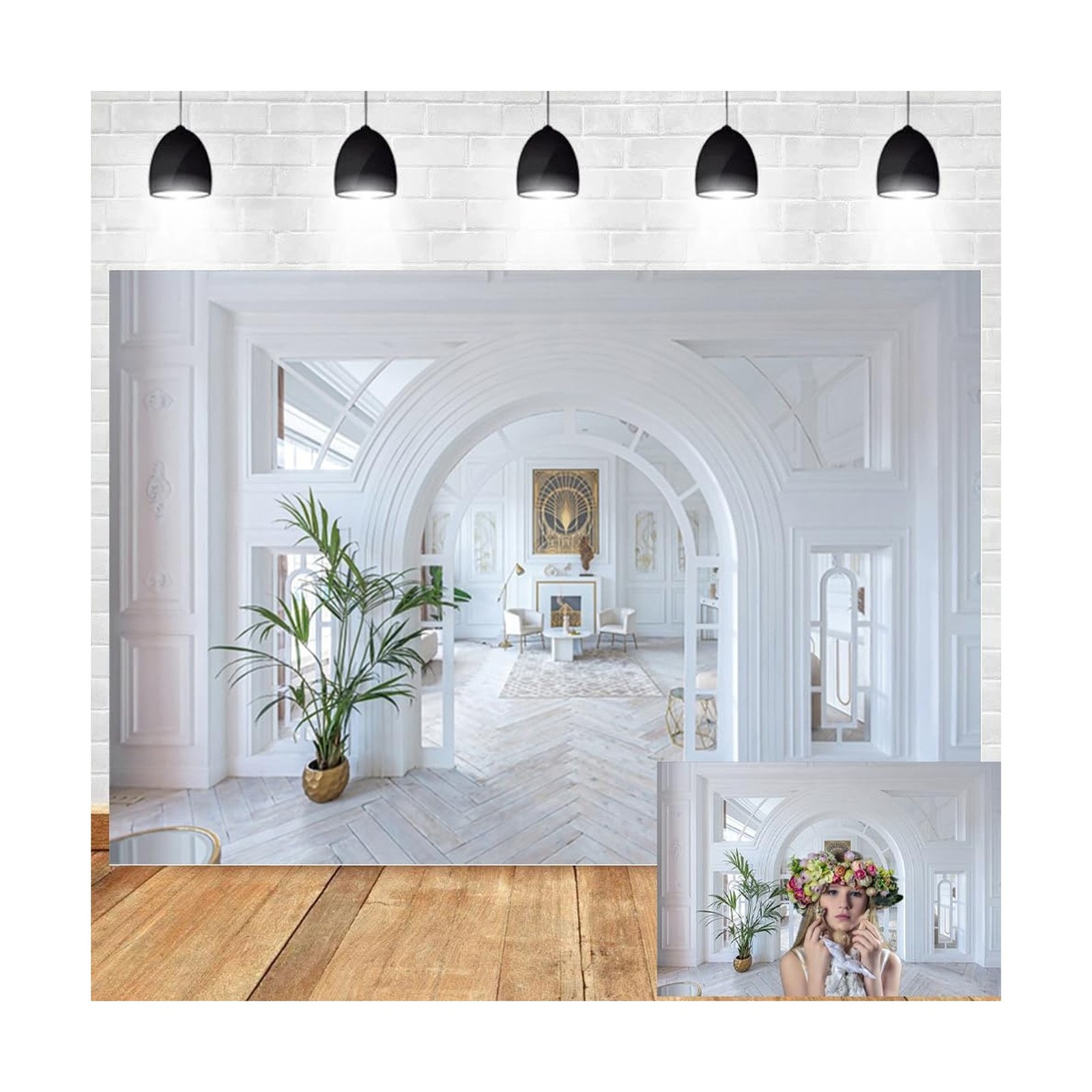20x10ft Modern Room Interior Backdrop Boudoir Living Room Backdrops Zoom Meet…