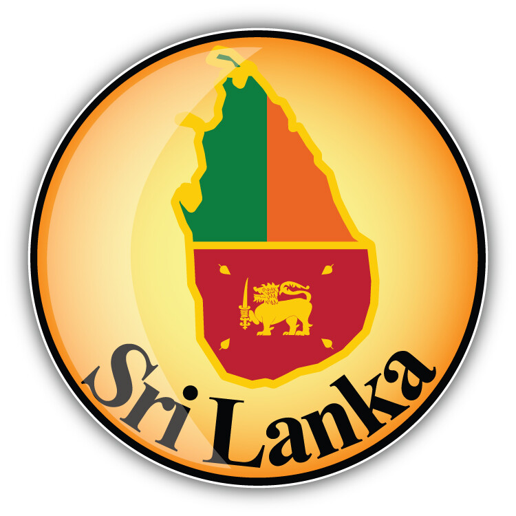 Sri Lanka Map Flag Glossy Label Car Bumper Sticker Decal "SIZES"