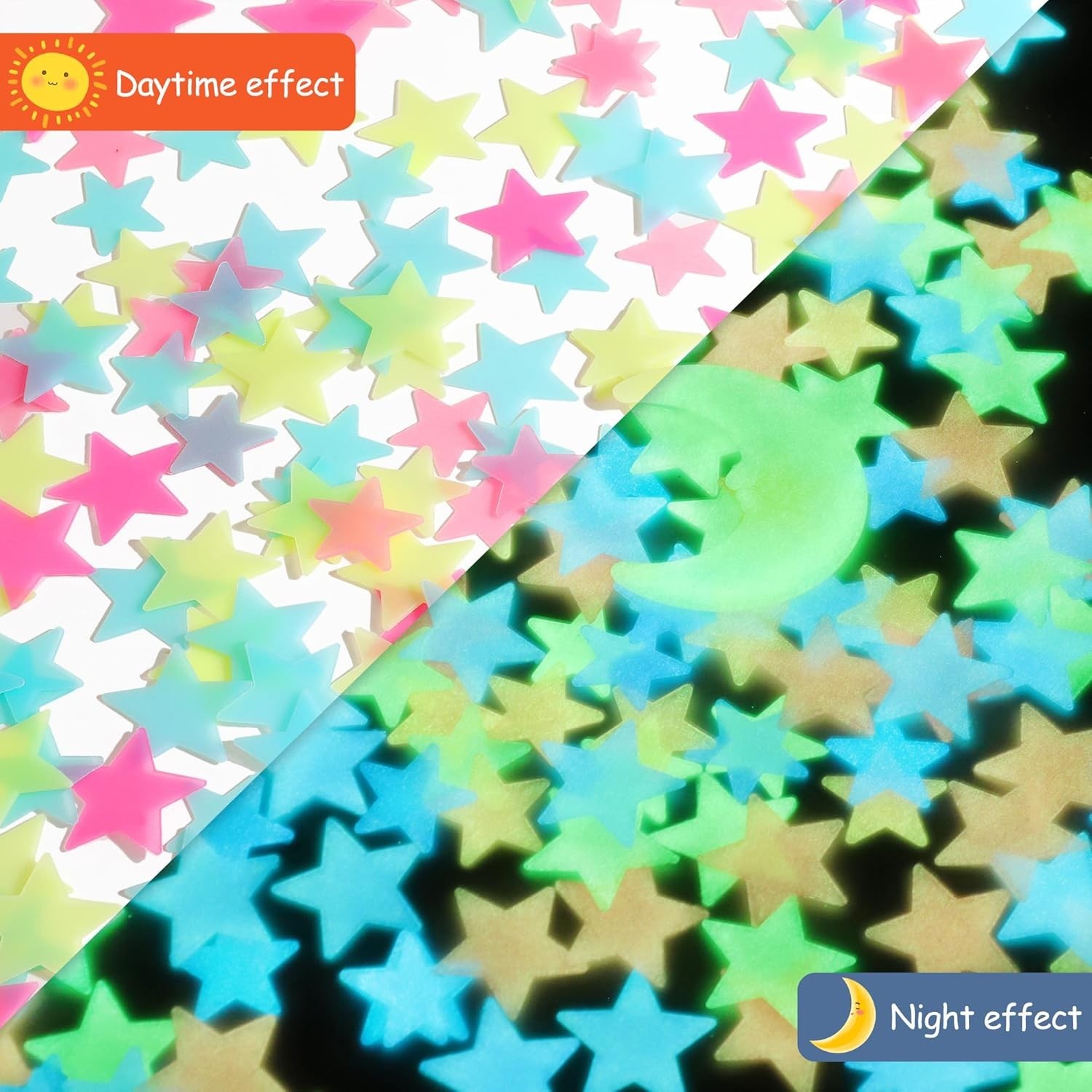Glow in the Dark Stars – 100-Piece Luminous Wall Stickers for Magical Rooms