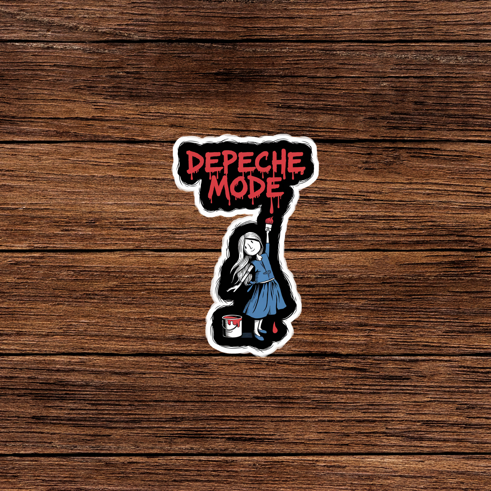 Depeche Mode Fan Art Sticker – Edgy Vintage Retro Style – Synthpop Band Decal #1